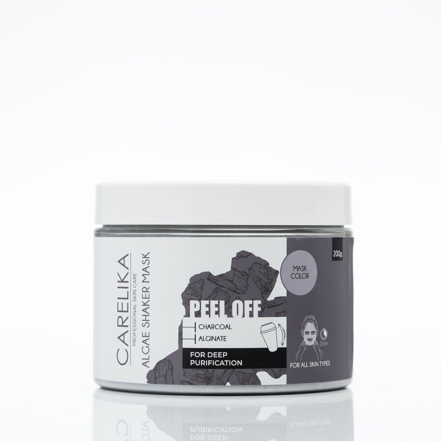 Mascarilla exfoliante de carbón Carelika Shaker