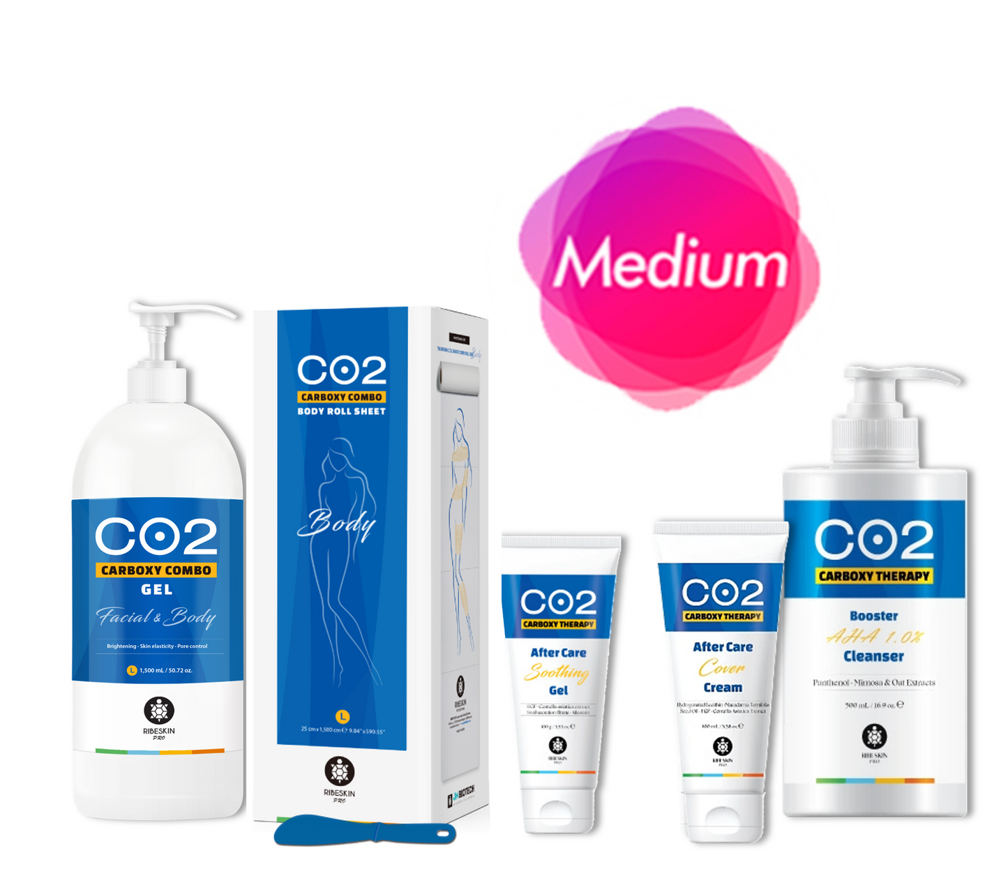 Ribeskin CO2 Carboximetilcelulosa: COMBO DE 5 PASOS CORPORAL PROFESIONAL