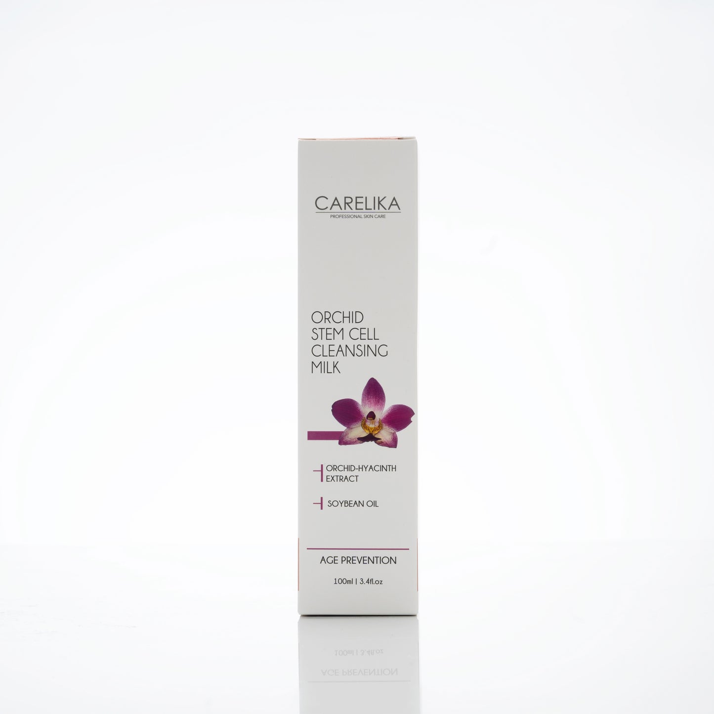 Leche limpiadora con células madre de orquídea Carelika