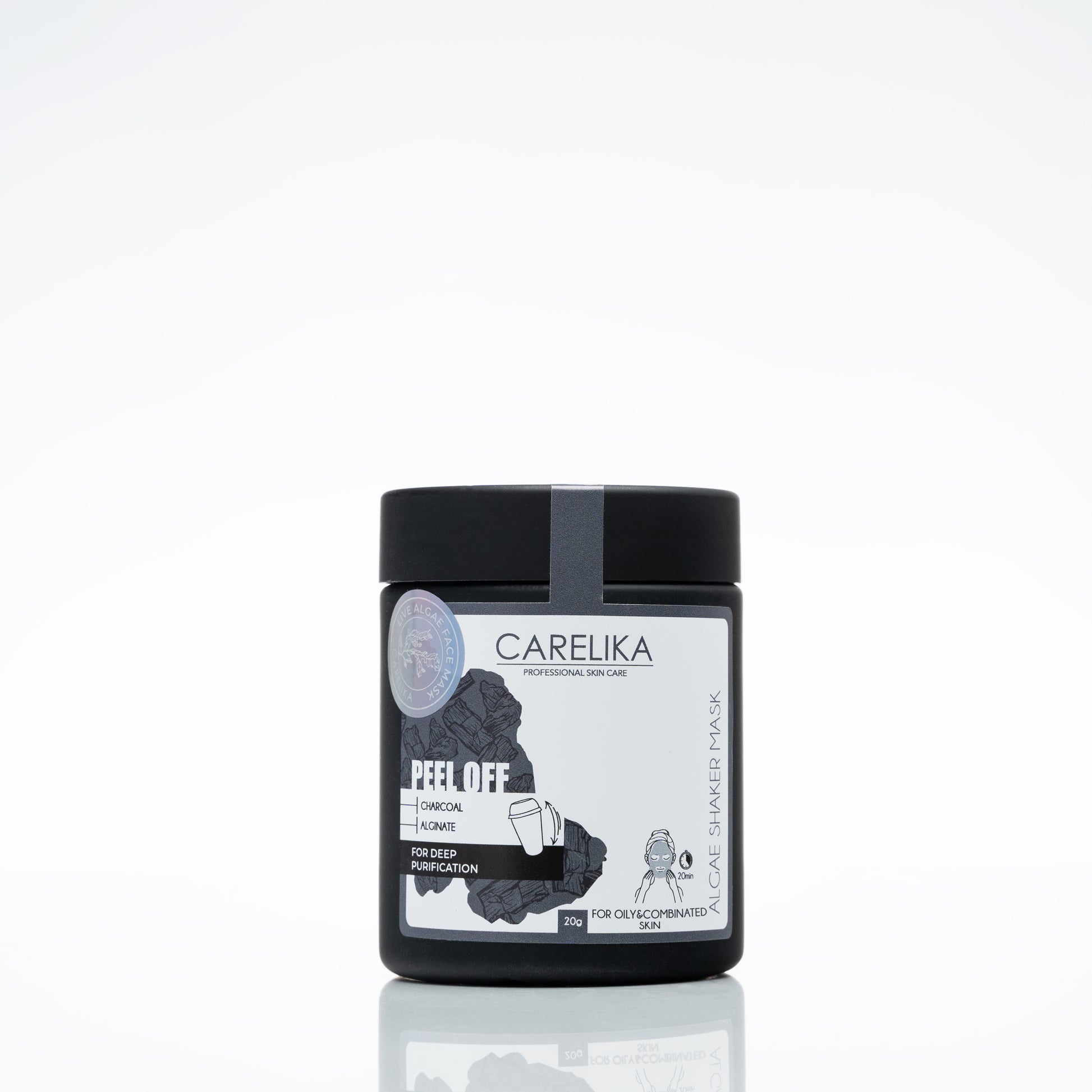 CARELIKA Shaker Peel Off Mask Charcoal 20g (Retail)